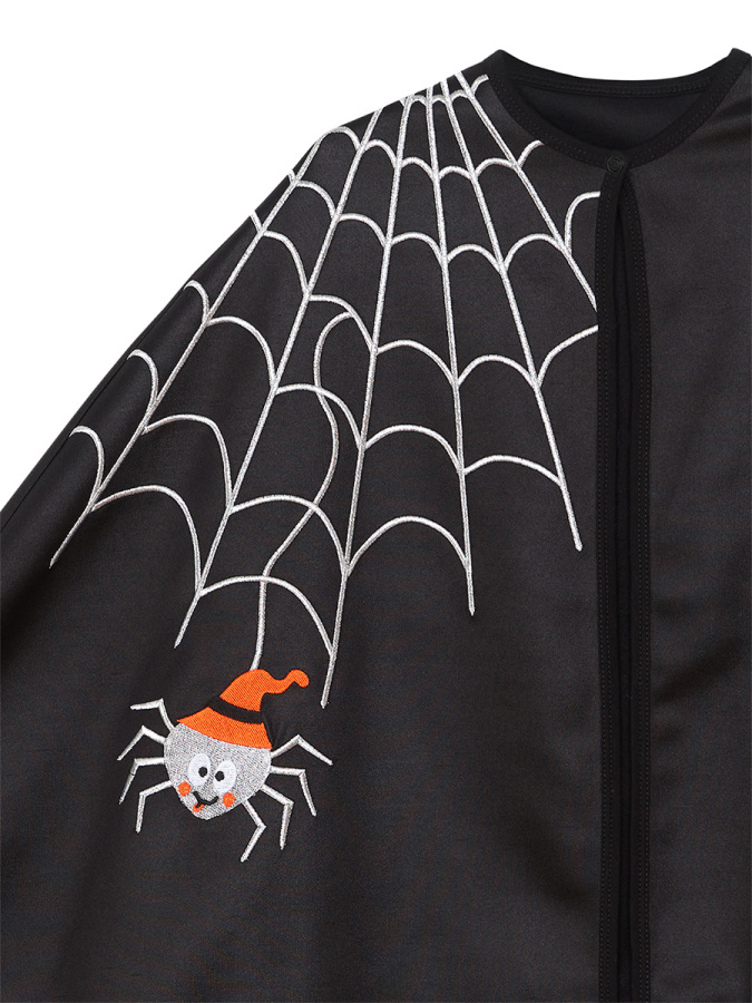 Halloween Cadılar Bayramı Kostümü Unisex Çocuk Siyah Pelerin - 5