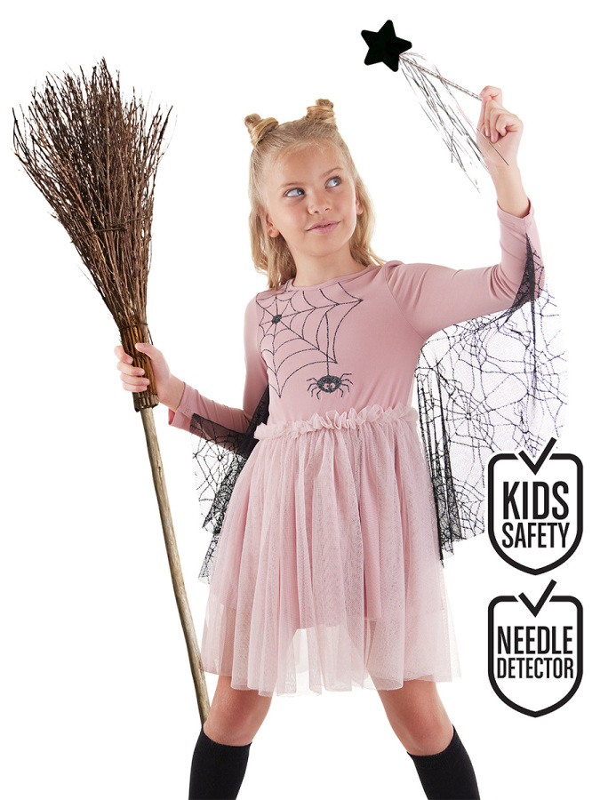 Halloween Spider Girl Pink Dress - 1
