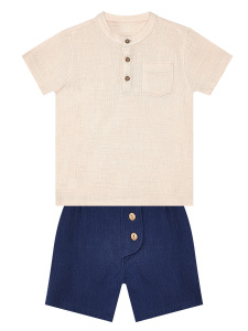 Handsome Muslin Boy Shirt&Shorts Set - 3