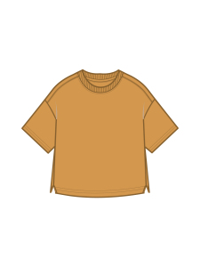 Hardal Bisiklet Yaka Oversize T-shirt Çocuk Unisex %100 Pamuk - Denokids