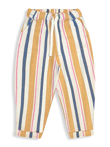 Çizgili Dokuma Unisex Kız Erkek Çocuk Dokuma Pantolon İlkbahar-Yaz 2-8 Yaş - 4