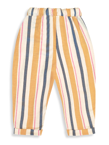 Çizgili Dokuma Unisex Kız Erkek Çocuk Dokuma Pantolon İlkbahar-Yaz 2-8 Yaş - 5