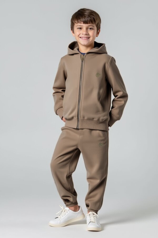 Harves Zeytin Çocuk Sweatshirt Eşofman 2'li Takım - 3