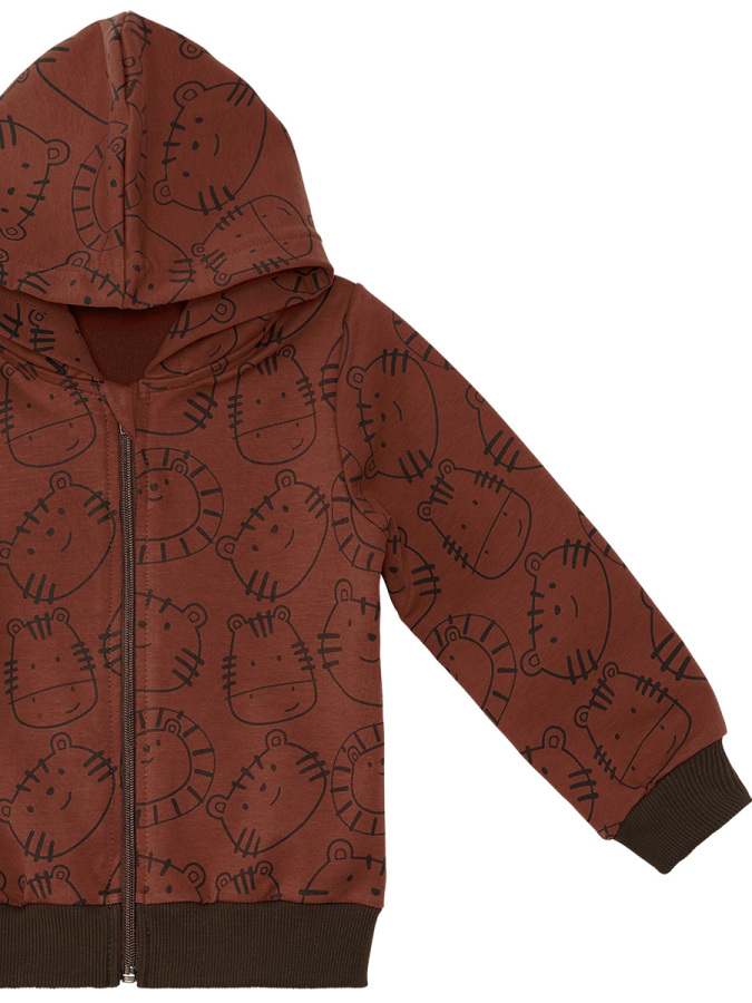 Hayvanlar Erkek Bebek Kahverengi Sweatshirt - 4