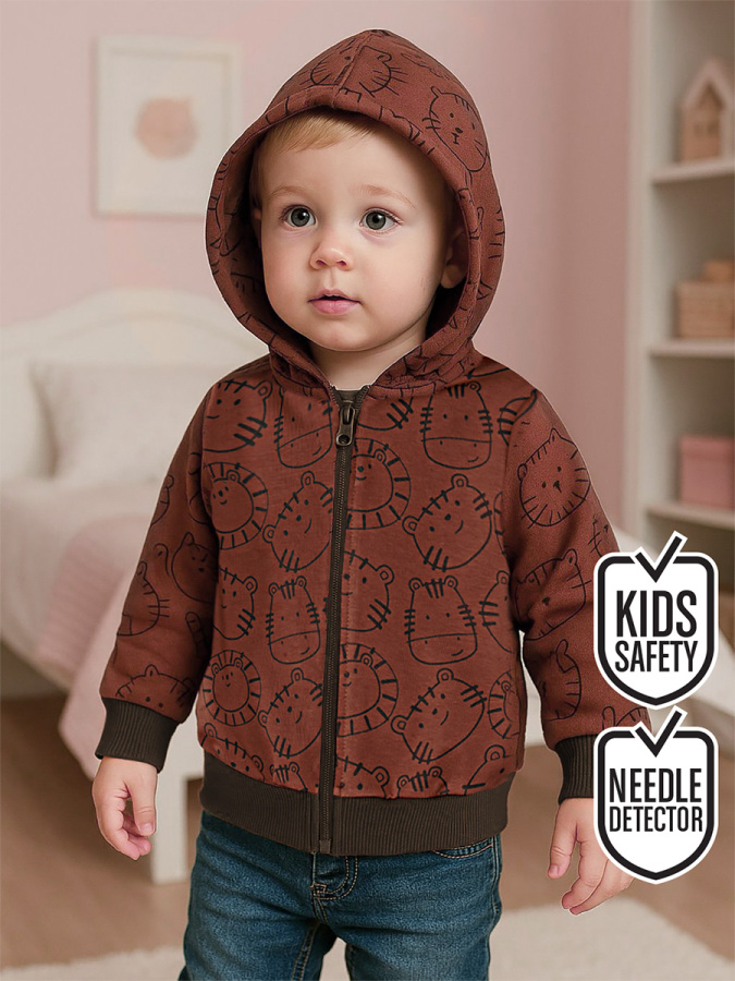 Hayvanlar Erkek Bebek Kahverengi Sweatshirt - 1