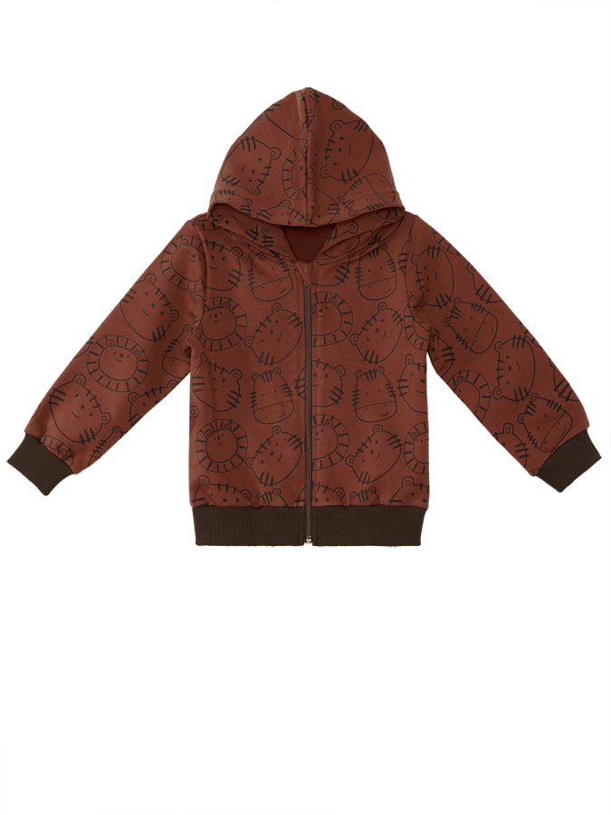 Hayvanlar Erkek Bebek Kahverengi Sweatshirt - 3