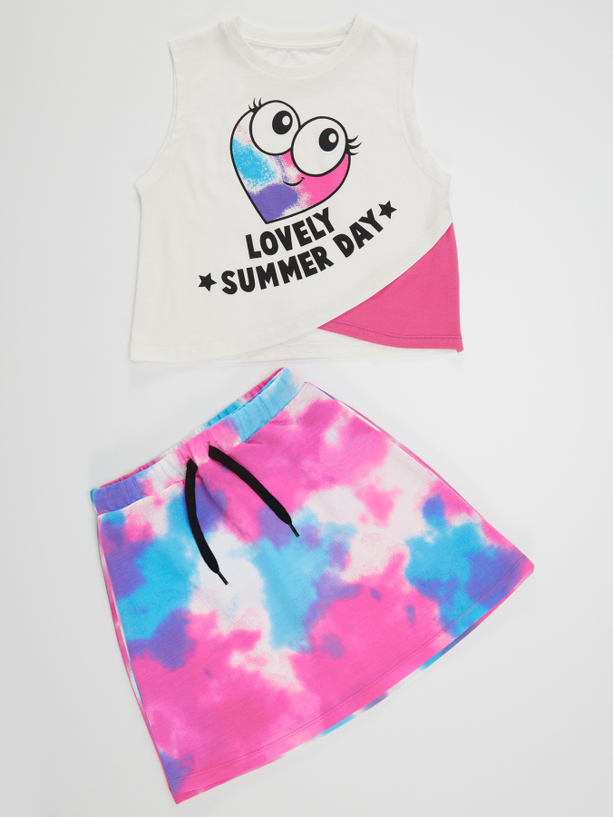 Heart Girl Crop-Top&Skirt Set - 3
