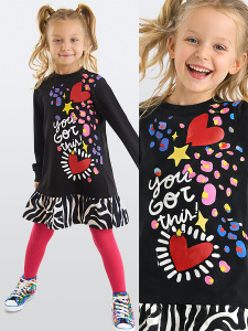 Heart Stickers Girl Black Dress - MSHB&G