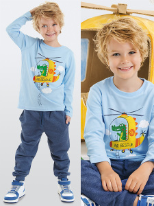 Helicopter Boy T-shirt&Pants Set - Denokids