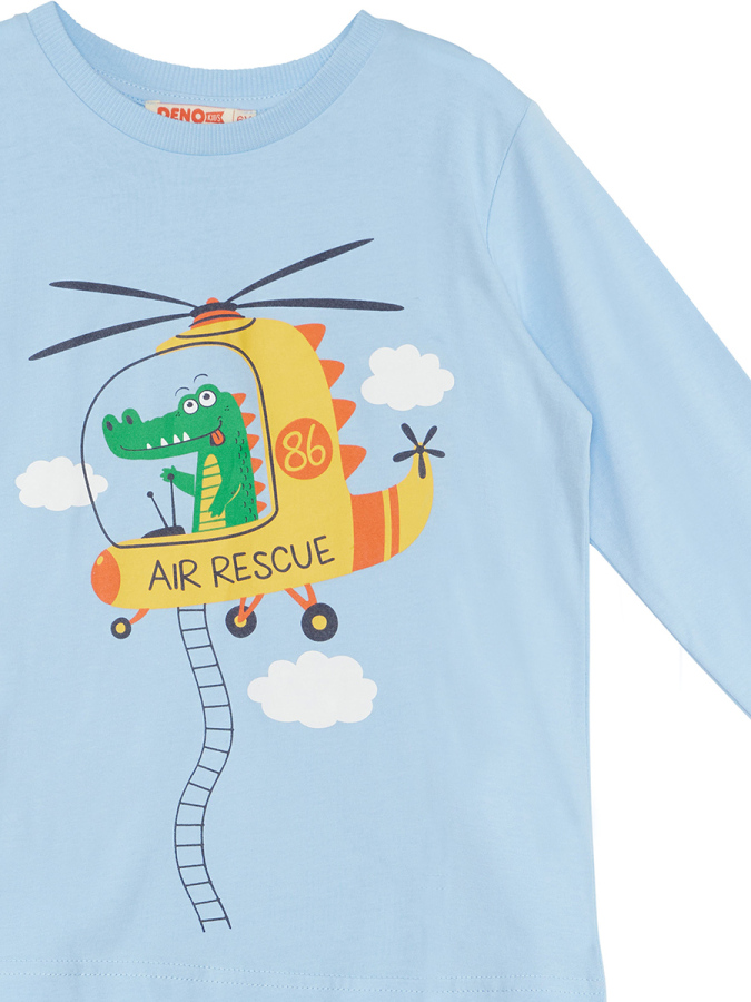 Helikopter Erkek Çocuk Uzun Kollu T-shirt Pantolon Takım - 9