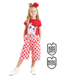 Hello Cat Girl T-shirt&Poplin Pants Set - Denokids