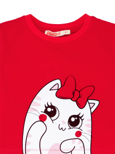 Hello Cat Girl T-shirt&Poplin Pants Set - 8