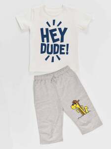 Hey Dude Erkek Çocuk T-shirt Kapri Şort Takım - 3