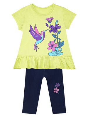 Humming Bird Girl T-shirt&Leggings Set