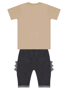 Hungry Dino Boy T-shirt&Capri Pants Set - 4