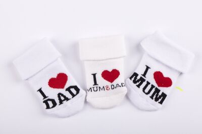 İ Love Mum Dad 3 Lü Çorap Kız - 1