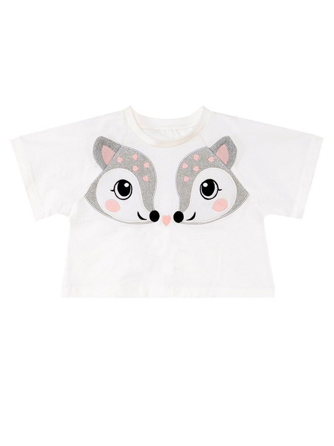 İkiz Ceylan Kız Çocuk Yazlık Crop T-shirt Fırfırlı Şort Takım - 5