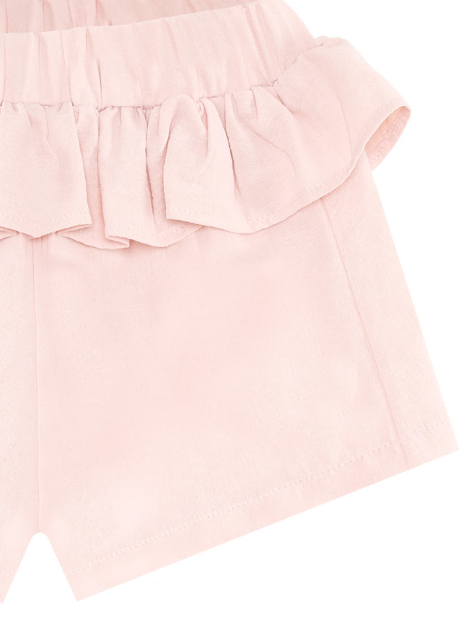 İkiz Ceylan Kız Çocuk Yazlık Crop T-shirt Fırfırlı Şort Takım - 2