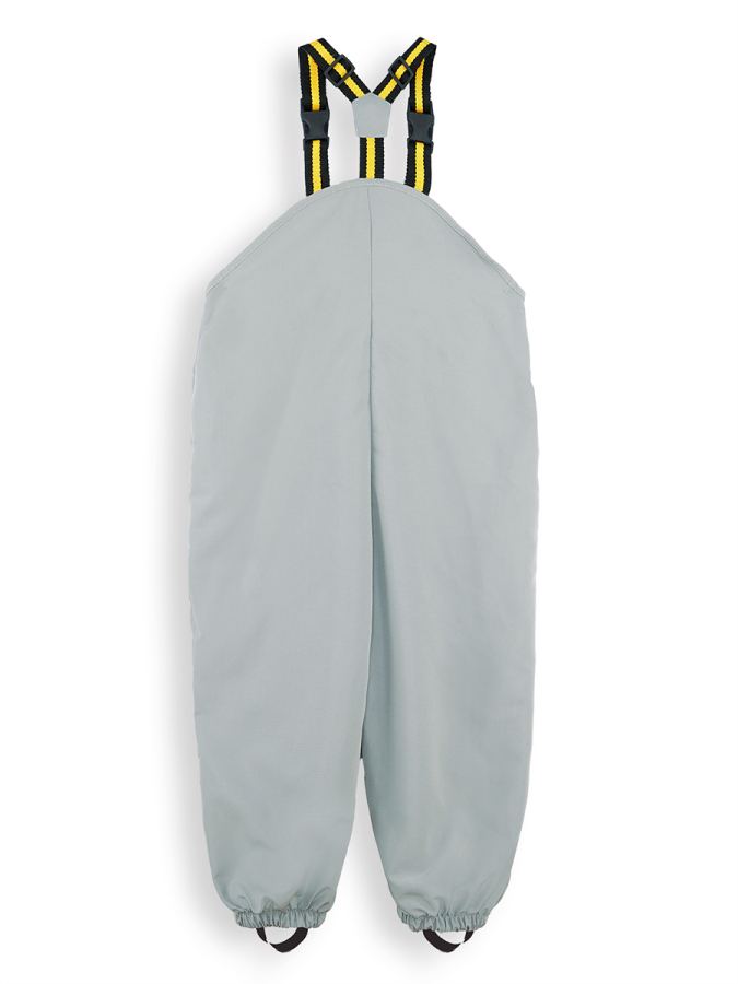 Erkek Çocuk İnşaat Araçları Desenli Gri Su İtici Ayarlanabilir Askılı Yağmur Tulumu 3-8 Yaş - 5