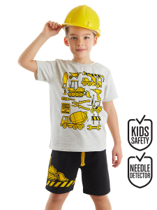 İnşaat Araçları Erkek Çocuk Yazlık T-shirt Şort Takım - MSHB&G
