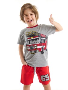 İtfaiye Erkek Çocuk T-shirt Şort Takım - 1