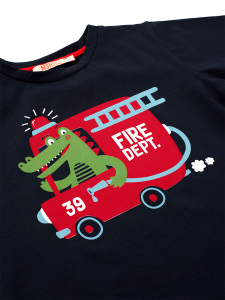 İtfaiyeci Timsah Erkek Çocuk T-Shirt Şort Takım - 5