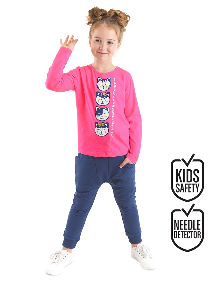 Japan Cats Kız Çocuk T-shirt Pantolon Takım - 1