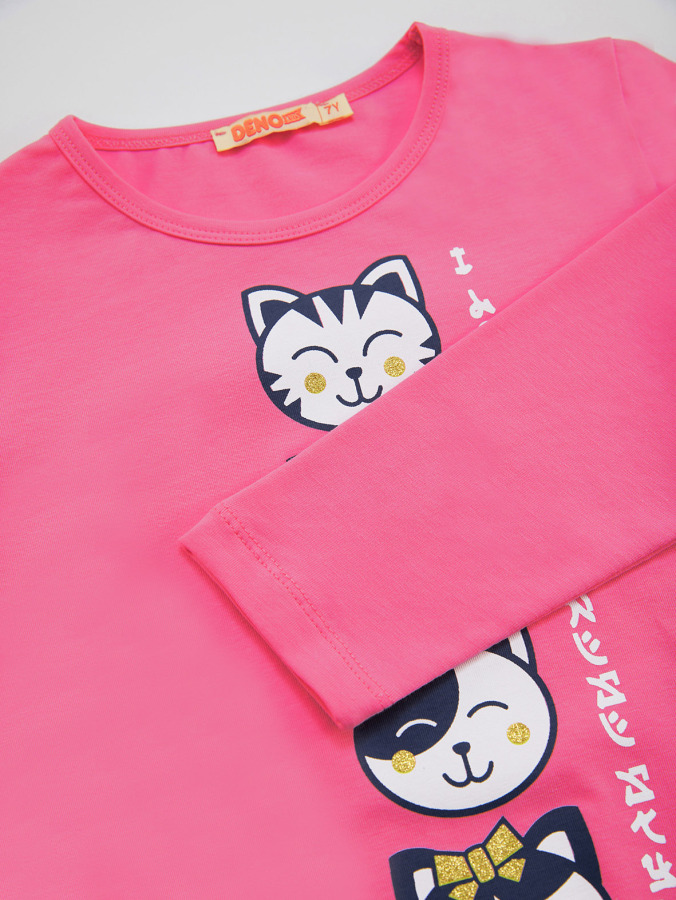 Japan Cats Kız Çocuk T-shirt Pantolon Takım - 6