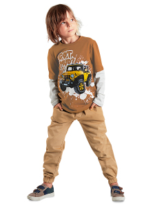 Jeep Mood Brown/Beige Boy Gabardine Set - 6
