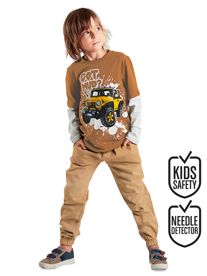 Jeep Arabalı Erkek Çocuk T-shirt Gabardin Pantolon Takım - 1