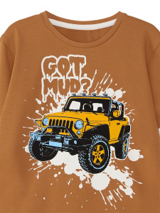 Jeep Arabalı Erkek Çocuk T-shirt Gabardin Pantolon Takım - 9