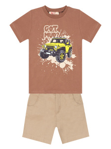 Jeep Mood Erkek Çocuk T-shirt Gabardin Şort Takım - 3