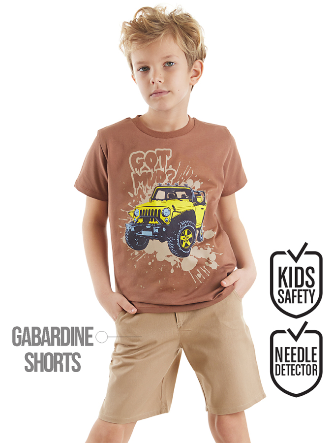 Jeep Mood Erkek Çocuk T-shirt Gabardin Şort Takım - 1