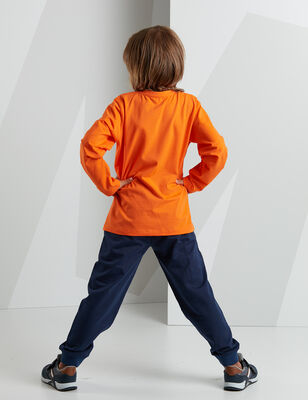 Jungle Orange/Navy Boy Pants Set