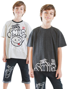 Just Smile Erkek Çocuk 2'li T-shirt Takım - Denokids
