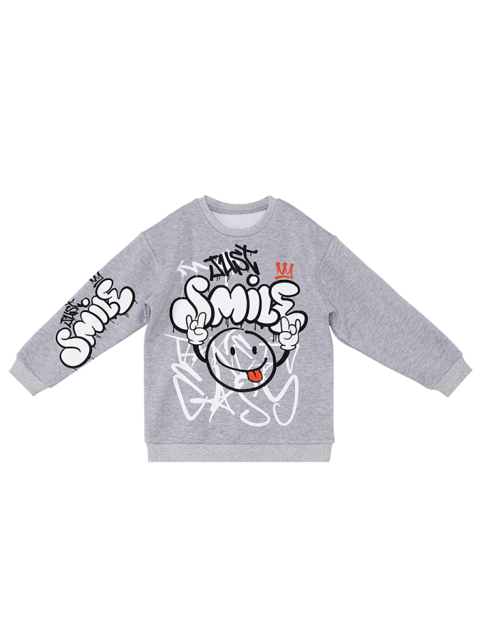 Just Smile Erkek Çocuk Gri Sweatshirt - 3