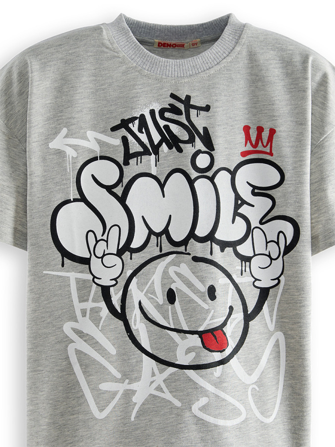 Just Smile Erkek Çocuk T-shirt Kapri Şort Takım - 5
