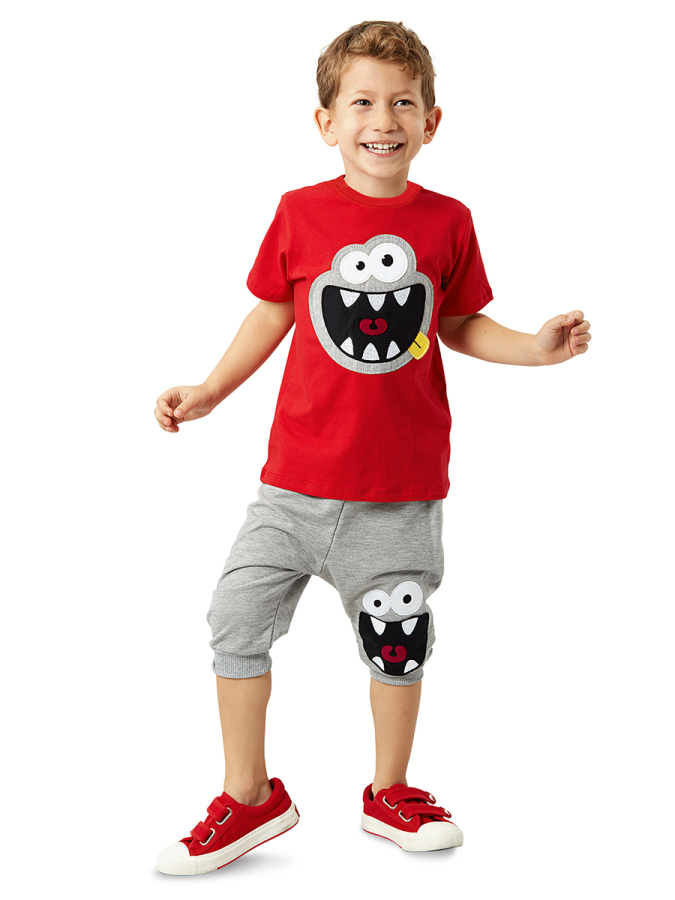 Kahkaha Erkek Çocuk T-shirt Kapri Şort Takım - 1