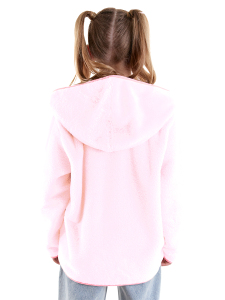 Kalp Cepli Kız Çocuk Pembe Peluş Mont - 2