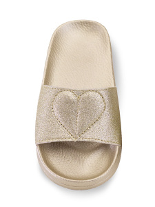 Kız Çocuk Terlik Altın Sim Kalp Plaj Sahil Günlük Terlik - 2