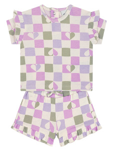 Kalpli Dama Kısa Kollu Tshirt Şort Set - 2