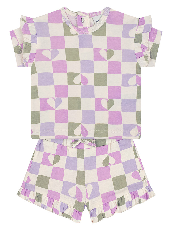 Kalpli Dama Kısa Kollu Tshirt Şort Set - 2