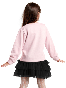 Kalp Gözlük Kız Çocuk Tüllü Sweatshirt Etek Takım - 2