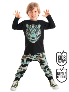 Kamuflaj Kaplan Erkek Çocuk Uzun Kollu T-shirt Pantolon Takım - MSHB&G