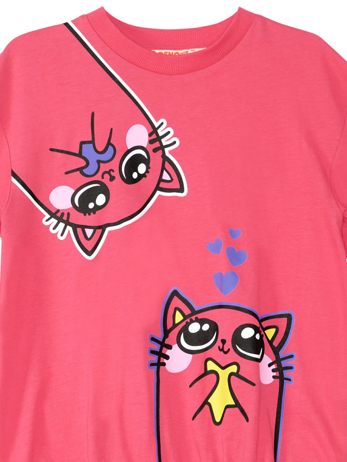 Kanka Kediler Kız Çocuk T-shirt Tayt Takım - 8