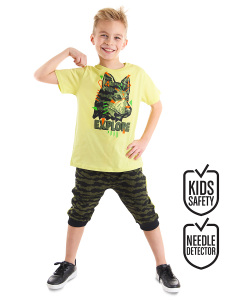 Kaşif Kurt Erkek Çocuk T-shirt Kapri Şort Takım - MSHB&G