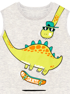 Kaykay Dino Erkek Çocuk Yazlık Kolsuz T-shirt Şort Takım - 8