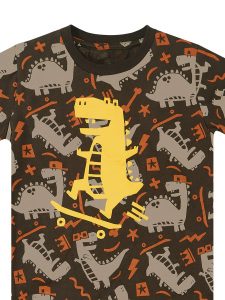 Kaykay Dino Erkek Çocuk Yazlık T-shirt Şort Takım - 9