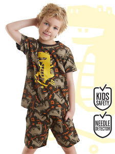 Kaykay Dino Erkek Çocuk Yazlık T-shirt Şort Takım - Denokids