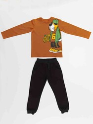 Kaykaylı Kaplan Erkek Çocuk T-Shirt Pantolon Takım - Thumbnail